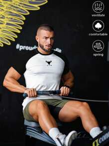 Manfinity Sport PWRUP Boyfriend Style Men Comfortable Short Sleeve Sports Compression T-Shirt Workout Tops Basketball Jersey Boyfriend Style Men I Love My Boyfriend Graphic Boyfriend Style Men T Shirt Boyfriend Style Men Joggers School, Gym Men Shirt, Fitness Shirts, Men Activewear Workout Tops Gym Top Breathable Fitted Shirt Crew Neck