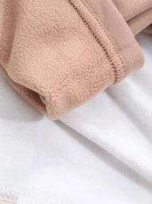 DAZY Checkerboard Patchwork Thermal Lined Fitted Pajama Set,Thermal Lined Fall,Winter - Khaki - View 9