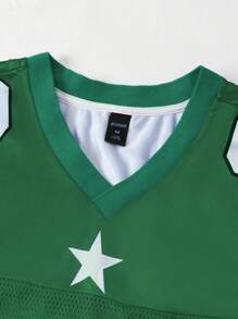 ROMWE MEN Street Life Camiseta Esportiva Masculina de Malha com Mangas Curtas e Contraste, Estilo Camisa de Futebol