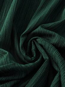 Linhara 大码纯色前扣长袖休闲连衣裙女装