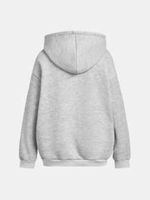 2pcs Tween Boys Basic Casual Loose Sweatshirt And Sweatpants Set - Grey - View 9