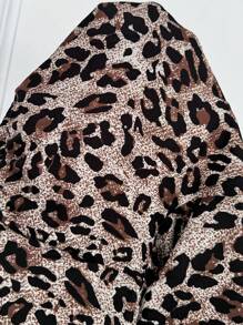 SHEIN Clasi Blusa con botones y mangas abullonadas con estampado de leopardo elegante para mujer, primavera/otoño - Multicolor - Ver 6