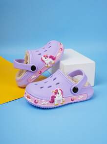 Zapatillas de casa con dibujos de jardín de EVA para niñas pequeñas, de invierno