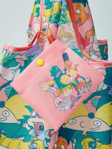 Nick 90s | SHEIN Cartoon Collaboration RPET Foldable Reusable Shopping Bag
