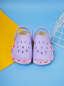 Zapatillas de casa con dibujos de jardín de EVA para niñas pequeñas, de invierno