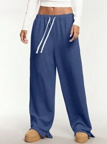 Forever 21 Solid Color Front Tie Pocket Minimalist Casual Pants