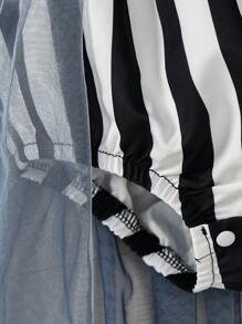 Newborn Baby Girls Elegant Multi-Layer Mesh Fancy Photography Dress, Black & White - Black and White - View 8