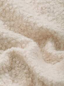 DAZY Fleece Cropped Casual Jacket For Women - Beige - View 8