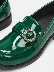 CUCCOO BIZCHIC Women's Fashion Versatile Rhinestone Decor Flat Loafers