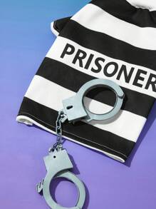 PETSIN Halloween Pet Costume Prisoner Jumpsuit Outfits For Cat & Dog