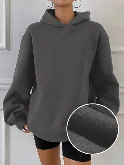 DAZY بلوزة هوديي أساسية عصرية من الفليس الكاجوال للسيدات، طويلة الأكمام، مبطنة بالفليس، مناسبة للخريف