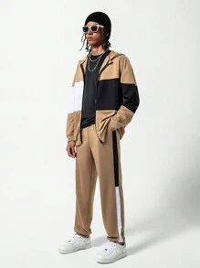 2pcs/Set Teenager Boys Casual Plaid Comfortable Hooded Top And Pants - Multicolor - View 6