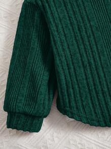 2 件装女婴罗纹连帽衫和长裤休闲装 - 綠色 - 查看 6