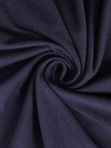 SHEIN Essnce 大码女装新款时尚秋季女士连衣裙休闲通勤打底衫大 U 领大圆领海军蓝长袖紧身 T 恤 - 藏蓝色 - 查看 7