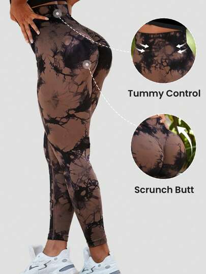 Legging de sport tie dye sans couture respirant douceur