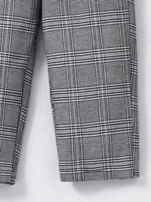 2pcs/Set Young Boys Young Girls Fashionable Casual College Style Plaid Splice Plaid Splice Long Sleeve Shirt With Elastic Waistband Pants Set,Super Comfortable, Versatile And Affordable, Suitable For Winter, Suitable For Keeping Warm, Suitable For Back To School, Suitable For Daily Use, Suitable For Christmas, Suitable For Birthday Parties, Suitable For Basic And Versatile, Suitable For Halloween,Simple And Plush.
