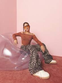 SHEIN X  Ignacia Antonia Allurite Top con mangas arrugadas, doblez irregular, tela de espina de pescado de doble capa, empalme para fiesta de Halloween para mujer