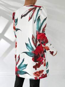 SHEIN Clasi Floral Gigot Sleeve Regular Jacket For Women