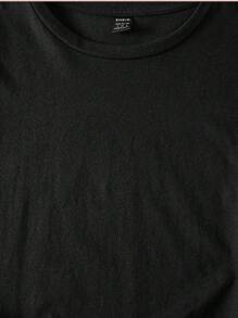 SHEIN EZwear 休闲简约万圣节女巫图案宽松圆领短袖 T 恤，适合万圣节派对 - 黑色 - 查看 5