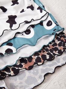 3pcs/Set Cartoon Print Camisole & Shorts Pajama Set - Multicolor - View 5