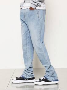 SUMWON Flare Fit Washed Jean - Blue - View 3