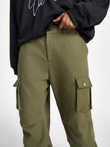 Manfinity VCAY Pantalón cargo de unicolor casual para hombres