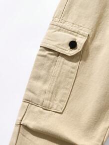 TWEEN BOY URBAN STREET CASUAL DRAWSTRING CARGO JOGGER JEANS WITH POCKETS AND ZIP FASTENING HEM