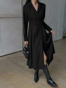 DAZY Women Long Blazer Style Dress, For Fall And Winter Long Sleeve Dress