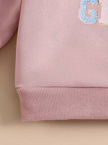 2 件装女婴“爸爸的女孩”长袖运动衫套装，适合婴儿/幼儿，秋季 - 粉色 - 查看 4