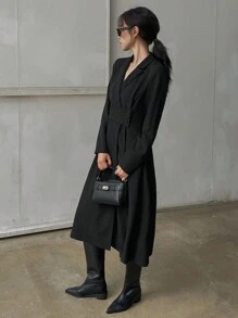 DAZY Women Long Blazer Style Dress, For Fall And Winter Long Sleeve Dress