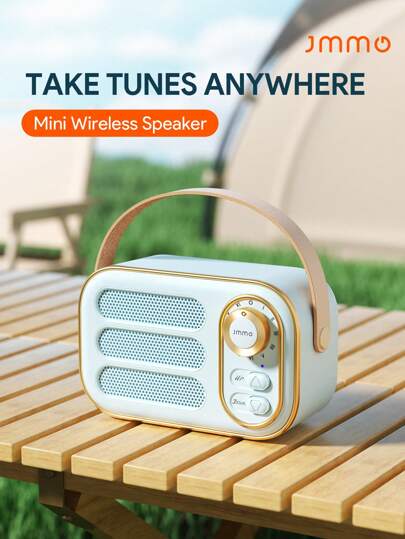 JMMO 复古扬声器，复古装饰，小型无线蓝牙扬声器，可爱复古风格，适用于厨房书桌卧室办公室派对户外卡哇伊，适用于 Android/IOS 设备圣诞礼物，秋冬季假期露营必备品，度假配件，露营用品
