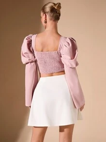 Glamine 女士优雅喇叭袖修身衬衫