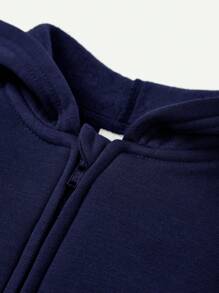 Cozy Pixies 2 件套男婴纯色连帽衫和抽绳裤套装 - 寶藍色 - 查看 8