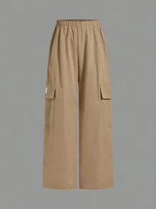 2pcs Tween Boys Casual Korean Style Collared Solid Woven Shirt With Knitted Vest & Solid Woven Straight Leg Pants Set - Multicolor - View 6