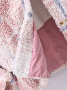 Áo khoác kẻ caro thường ngày cho thanh thiếu niên, màu xanh-hồng, mặc hàng ngày - Hồng - Xem 3