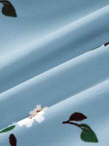 Cozy Pixies Chaqueta con capucha casual con estampado floral para niña bebé - Neblina azul - Ver 7