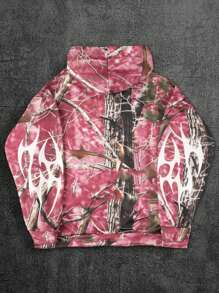 Manfinity EMRG Men's Fashion 3D Printed Zip-Up Hoodie,Halloween - Red - View 2