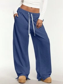 Forever 21 Solid Color Front Tie Pocket Minimalist Casual Pants