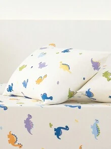 柔软超细纤维儿童床笠套装，带有可爱的恐龙图案 - 最佳奢华 2/3 件套床单 - 包括 1 张床笠 + 1/2 个枕套 - 便宜且高品质 - 床垫套有单人床、特大号床、单人床、大号床、双人床、全尺寸可供选择，爱情人节 - 米色 - 查看 6