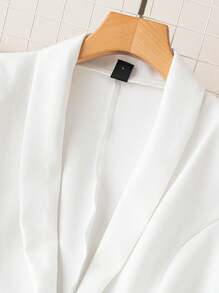 Calvaya Women Ruffle Hem Faux Pocket Shirt And Mini Skirt Elegant Suit