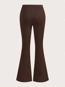 SHEIN EZwear Set de 2 pantalones holgados informales con diseño de cruz en la pretina, en tallas grandes en negro y marrón