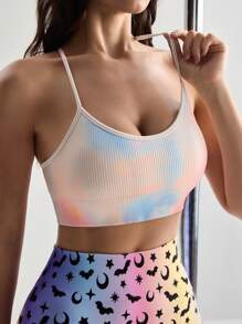 Menodora SHEIN Sport Damen Minimalistische Spaghetti-Träger Sport-BH für den täglichen Gebrauch - Weiss - Übersicht 4