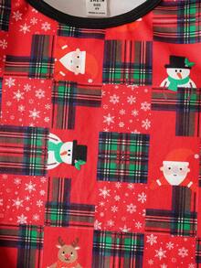 Bộ đồ ngủ bó sát in hình ông già Noel và tuần lộc theo chủ đề Giáng sinh cho bé gái - Nhiều màu - Xem 4