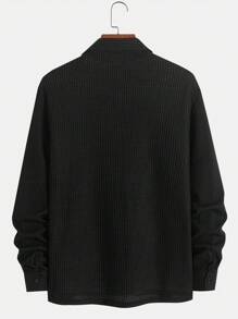 Manfinity Hypemode Camisa formal casual de manga larga con botones y bolsillo para hombre