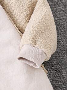 秋冬季百搭女童领口仿麂皮保暖夹克 - 杏色 - 查看 5