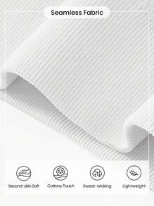 GLOWMODE Seamless Fitted Long Sleeve Crop Tee With Lace-Up Back Light Support Low Impact Yoga Pilates Daily Gym - White - View 5