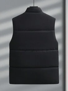Manfinity EMRG Top sin mangas de cremallera frontal de unicolor minimalista para hombres, uso casual diario