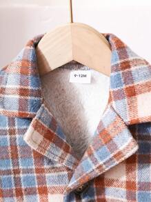 Áo khoác kẻ sọc dài vừa phải cho bé gái, quần áo mùa đông - Nhiều màu - Xem 3