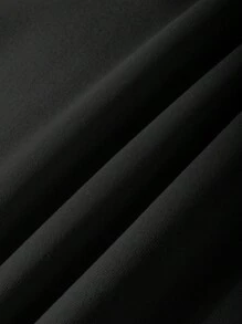 INAWLY Bộ 2 áo hoodie và quần nỉ in chữ thường ngày cho nữ, mùa thu đông - màu đen - Xem 5