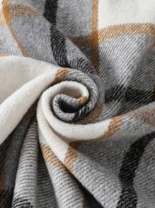 青少年女孩秋冬季长款格子外套 - 杏色 - 查看 5